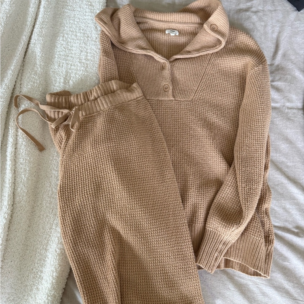 Aerie Camel knit Sweater Set